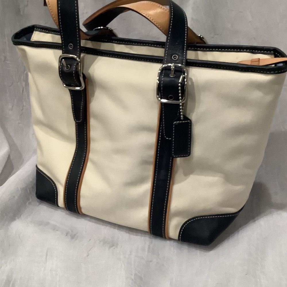 Coach cream and black bag